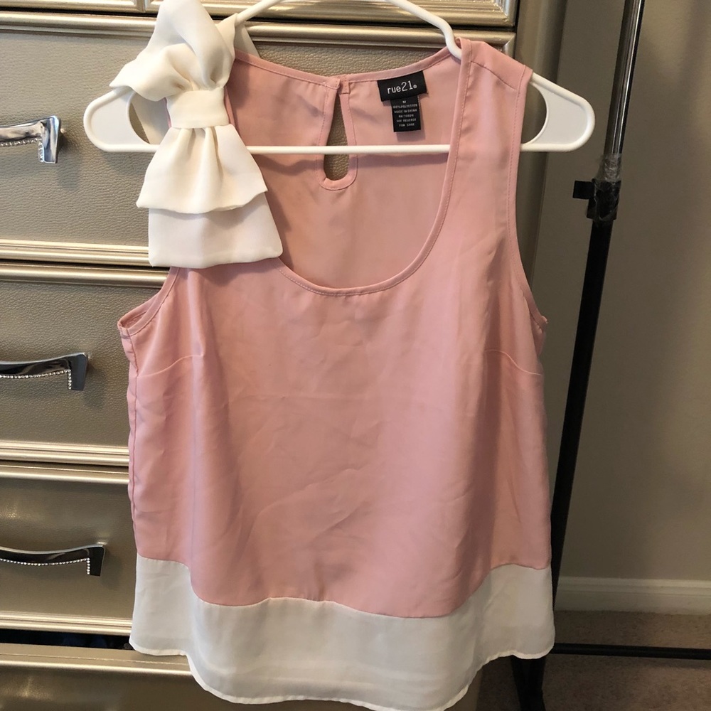 Pink bow blouse